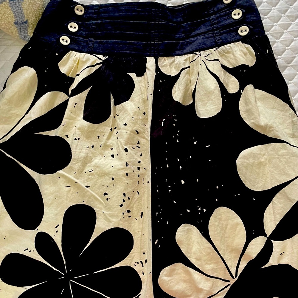 Black and White Floral Skirt